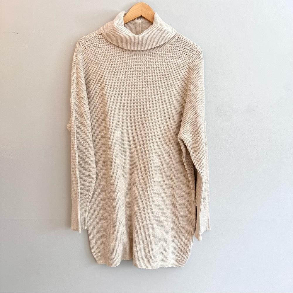 Aerie Soft Cream Turtle Neck Sweater Dress